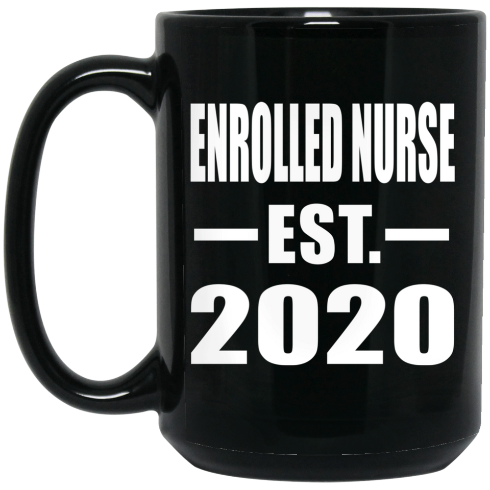 Enrolled Nurse Established EST. 2020 - 15oz Coffee Mug Black