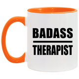 Badass Therapist - 11oz Accent Mug Orange