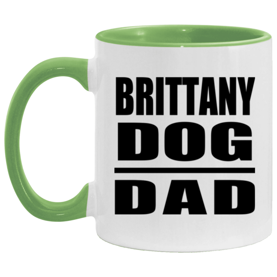 Brittany Dog Dad - 11oz Accent Mug Green