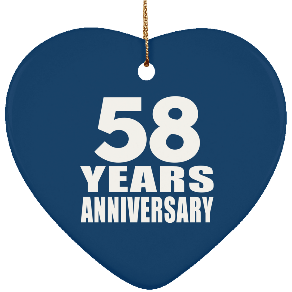 58th Anniversary 58 Years - Heart Ornament