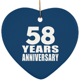 58th Anniversary 58 Years - Heart Ornament