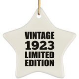 101st Birthday Vintage 1923 Limited Edition - Star Ornament