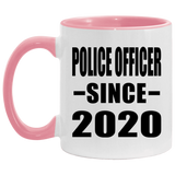 Police Officer Since 2020 - 11oz Accent Mug Pink