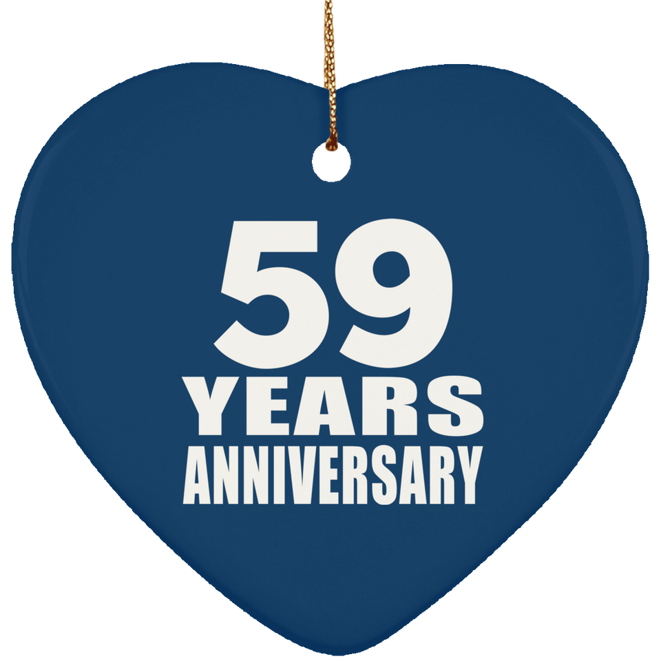 59th Anniversary 59 Years - Heart Ornament