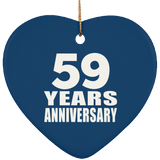 59th Anniversary 59 Years - Heart Ornament