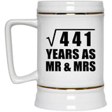 21st Anniversary Square Root of 441 Years As Mr & Mrs - Beer Stein