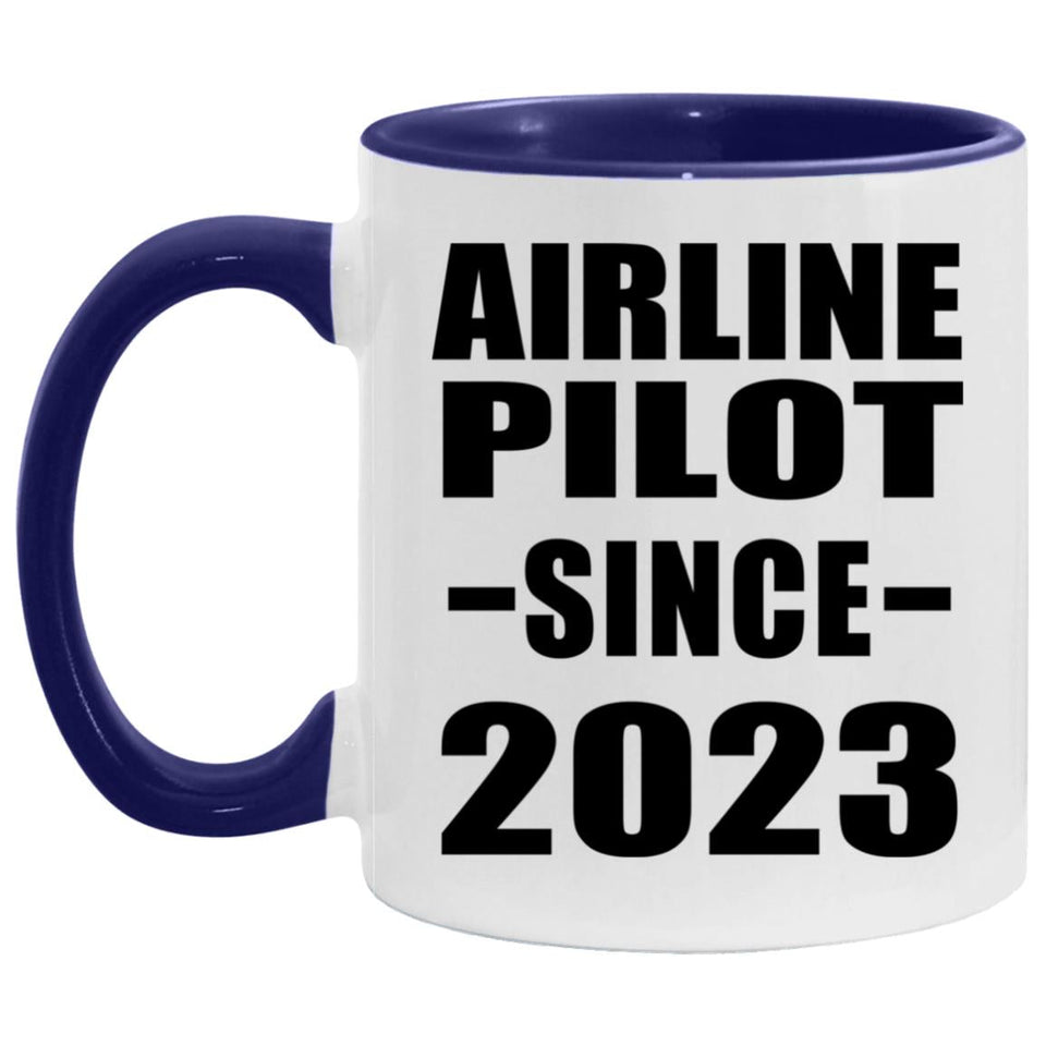 Airline Pilot Since 2023 - 11oz Accent Mug Purple