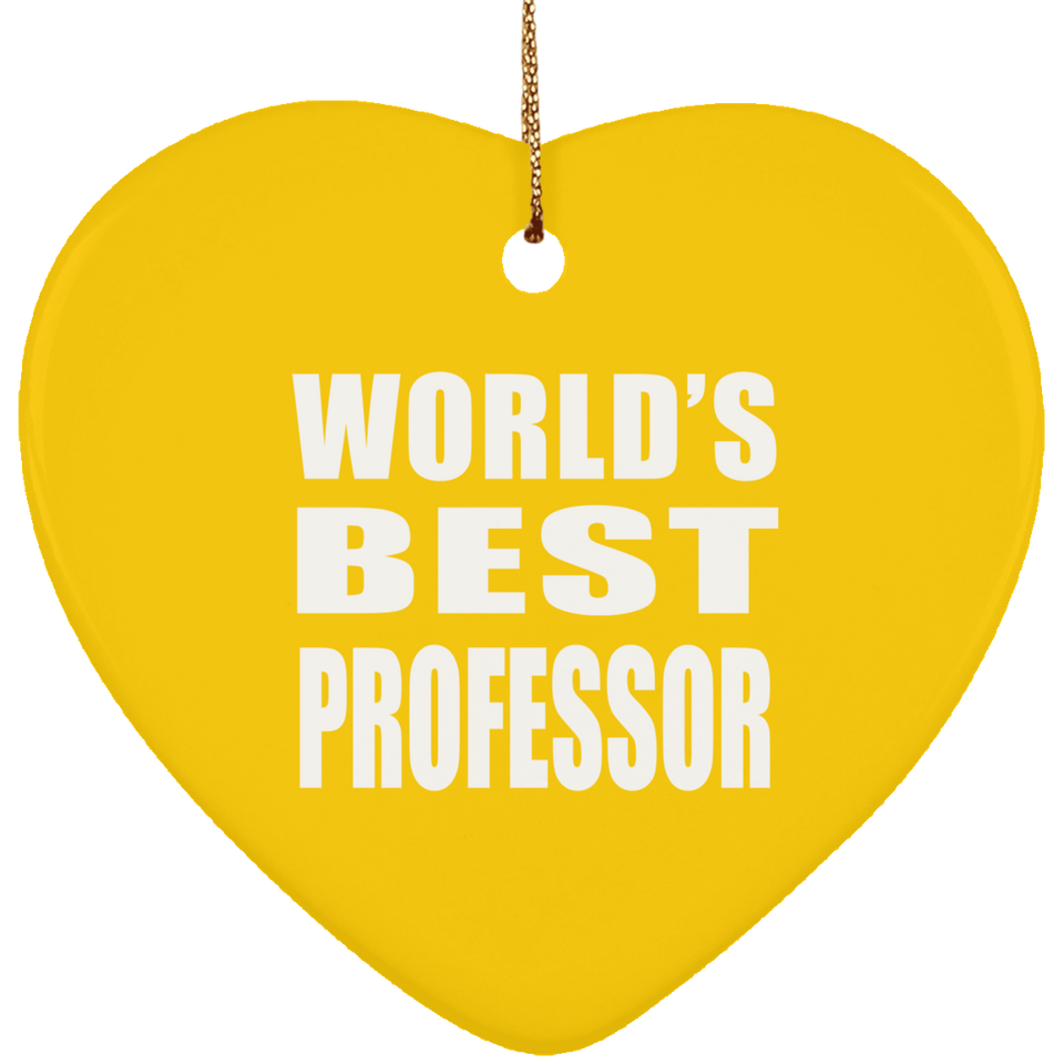 World's Best Professor - Heart Ornament