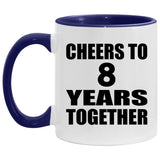 8th Anniversary Cheers To 8 Years Together - 11oz Accent Mug Purple