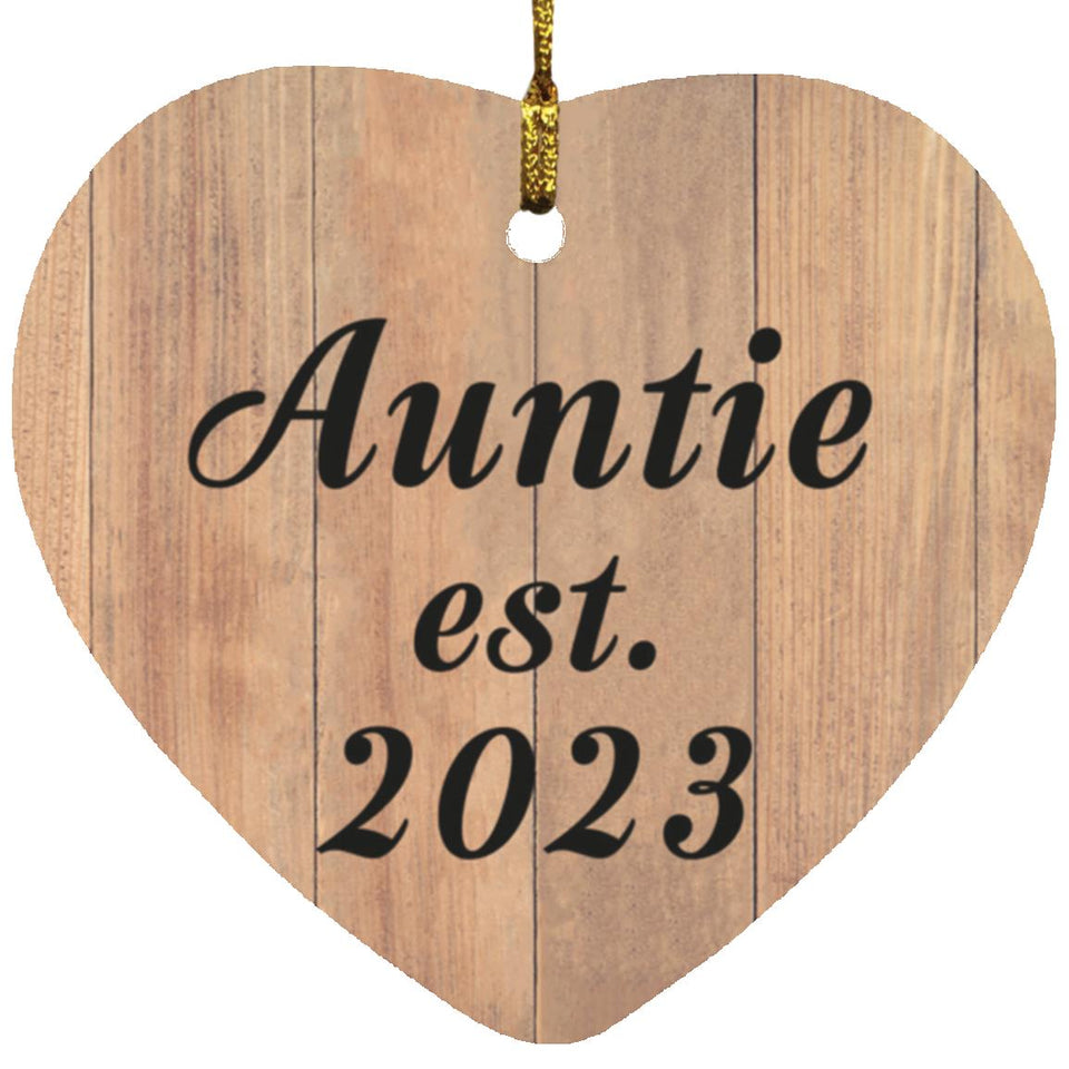 Auntie Established EST. 2023 - Heart Ornament C