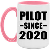 Pilot Since 2020 - 15oz Accent Mug Pink