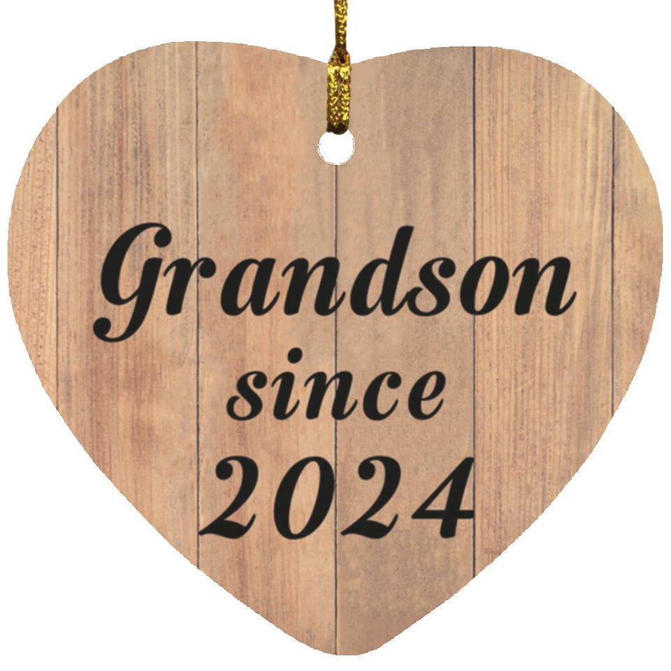 Grandson Since 2024 - Heart Ornament C