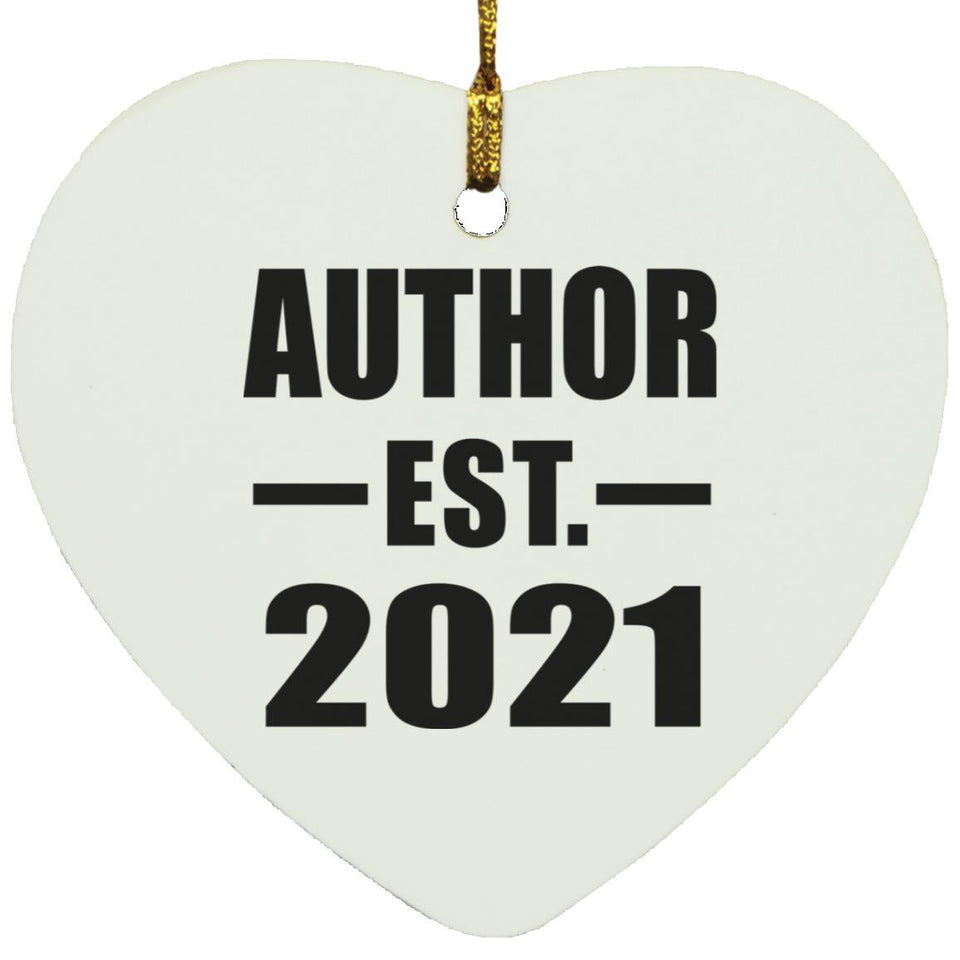 Author Established EST. 2021 - Heart Ornament
