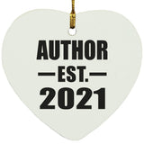 Author Established EST. 2021 - Heart Ornament