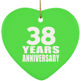 38th Anniversary 38 Years - Heart Ornament