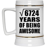 82nd Birthday Square Root of 6724 Years of Being Awesome - Beer Stein