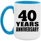 40th Anniversary 40 Years - 15oz Accent Mug Blue