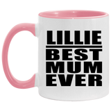 Lillie Best Mum Ever - 11oz Accent Mug Pink