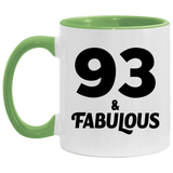93rd Birthday 93 & Fabulous - 11oz Accent Mug Green