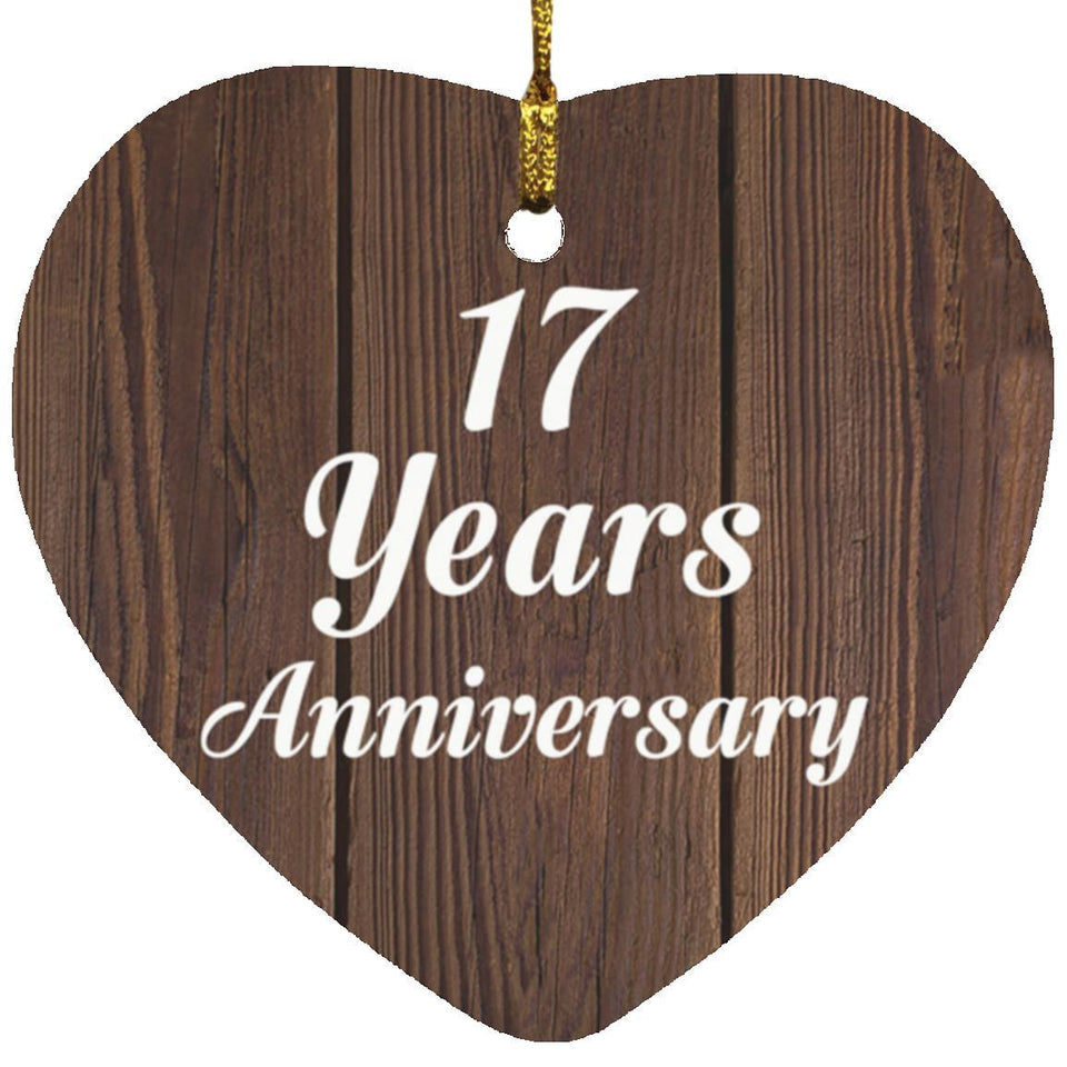 17th Anniversary 17 Years Anniversary - Heart Ornament D