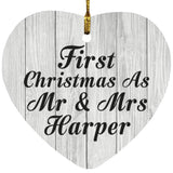 First Christmas As Mr & Mrs Harper - Heart Ornament F