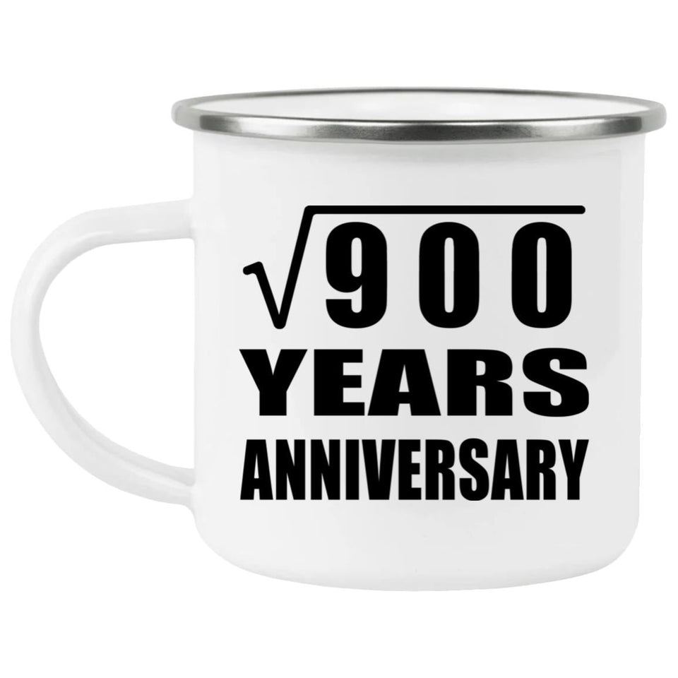 30th Anniversary Square Root of 900 Years Anniversary - 12oz Camping Mug