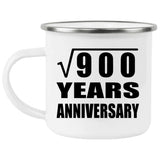 30th Anniversary Square Root of 900 Years Anniversary - 12oz Camping Mug