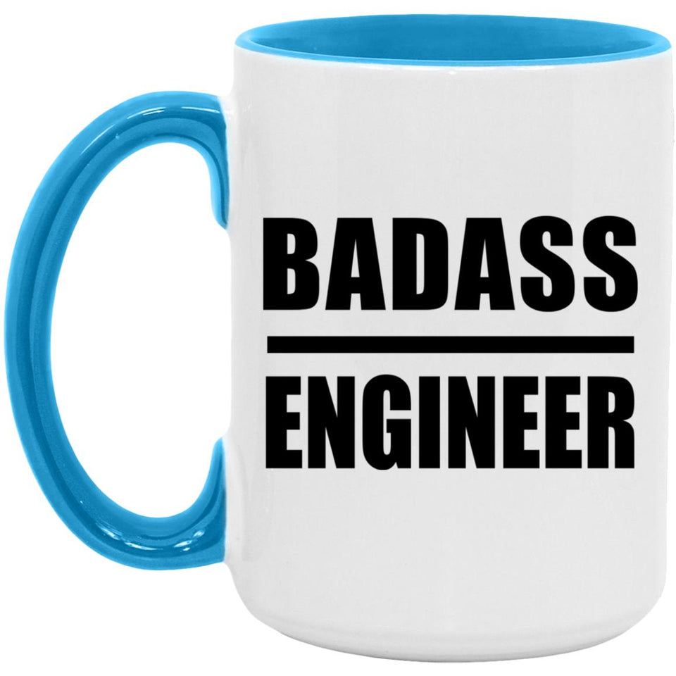 Badass Engineer - 15oz Accent Mug Blue