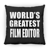 World's Greatest Film Editor - Throw Pillow Black