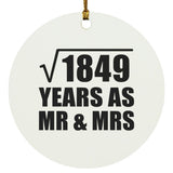 43rd Anniversary Square Root of 1849 Years As Mr & Mrs - Circle Ornament