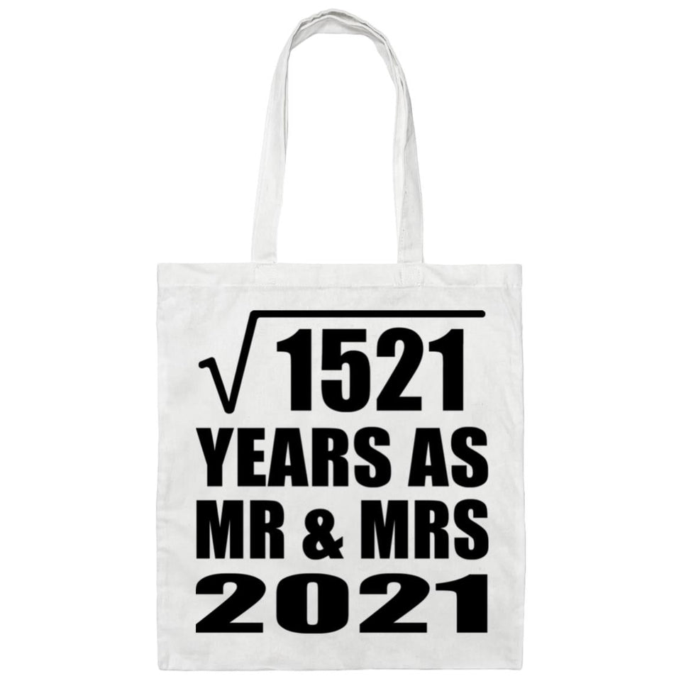39th Anniversary Square Root of 1521 Years As Mr & Mrs 2021 - Tote Bag White
