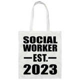 Social Worker Established EST. 2023 - Tote Bag White