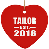 Tailor Established EST. 2018 - Heart Ornament
