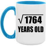 42nd Birthday Square Root of 1764 Years Old - 15oz Accent Mug Blue