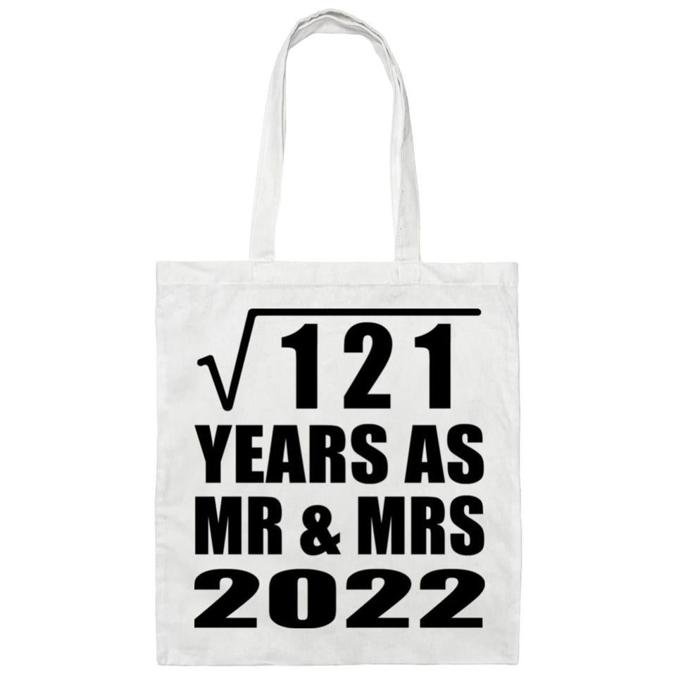 11th Anniversary Square Root of 121 Years As Mr & Mrs 2022 - Tote Bag White