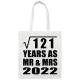 11th Anniversary Square Root of 121 Years As Mr & Mrs 2022 - Tote Bag White