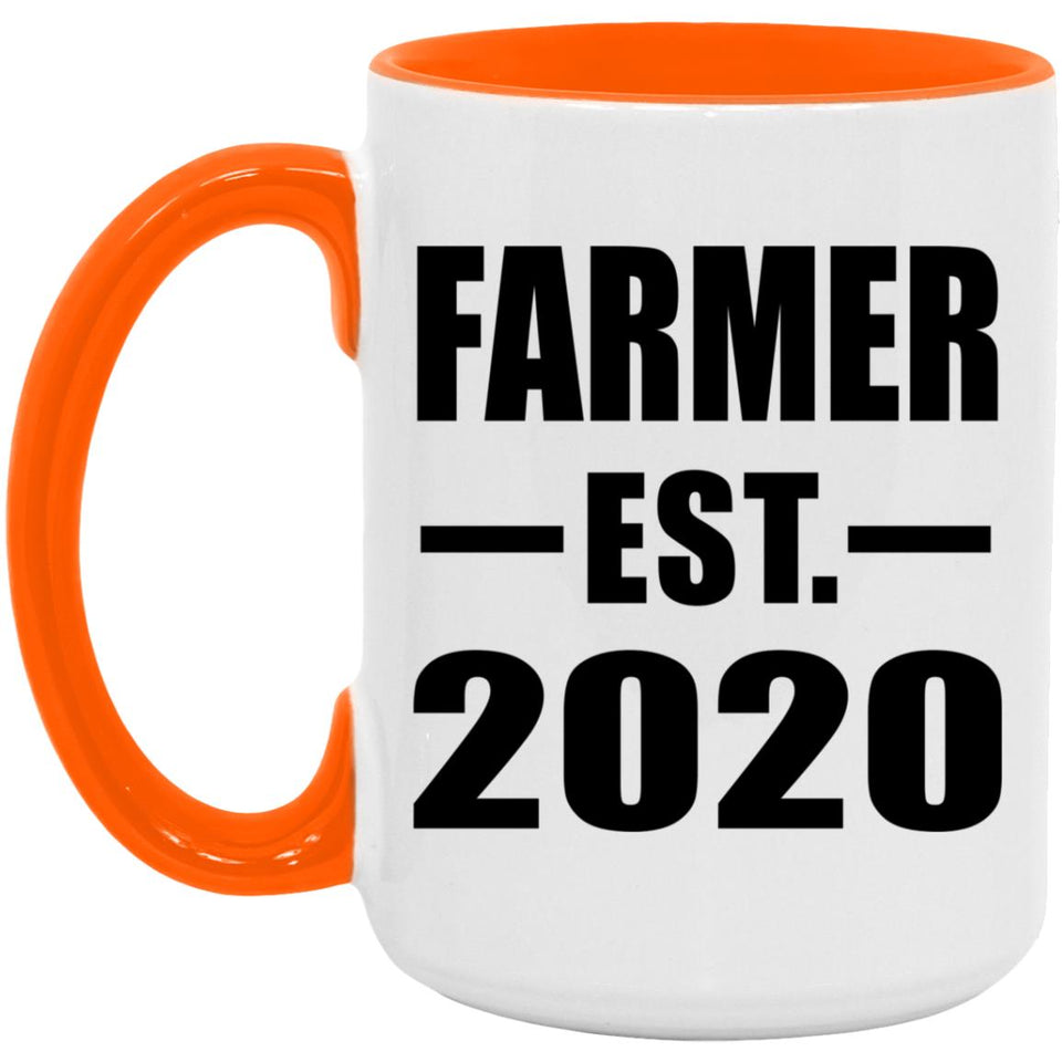 Farmer Established EST. 2020 - 15oz Accent Mug Orange