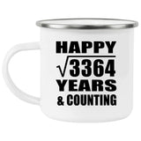 Happy 58th Anniversary Square Root of 3364 Years & Counting - 12oz Camping Mug