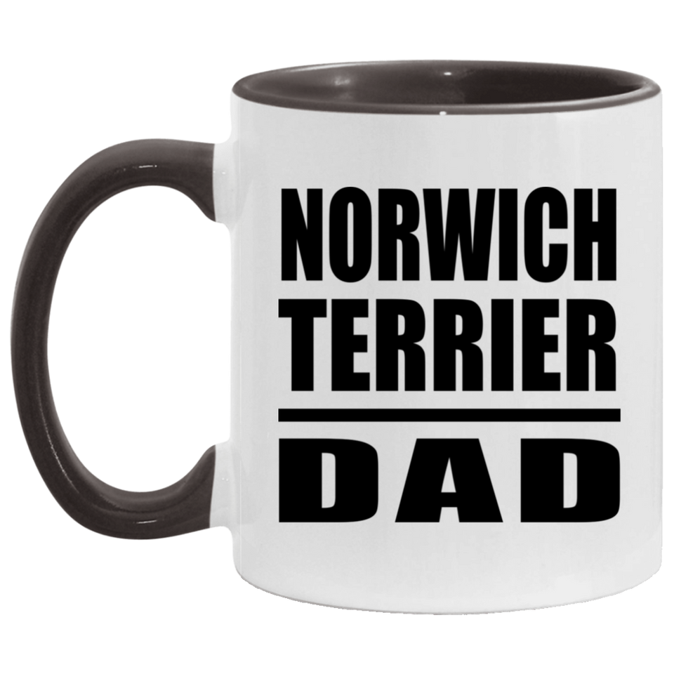 Norwich Terrier Dad - 11oz Accent Mug Black