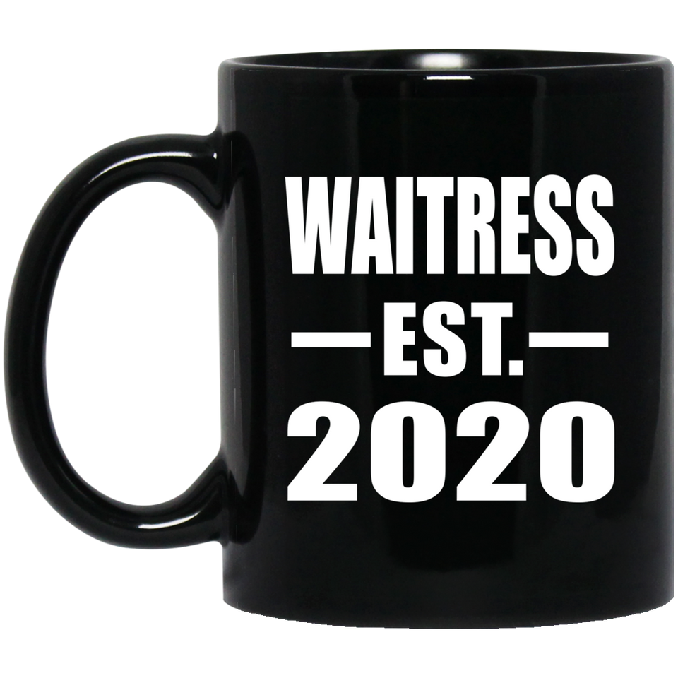 Waitress Established EST. 2020 - 11oz Coffee Mug Black