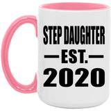 Step Daughter Established EST. 2020 - 15oz Accent Mug Pink
