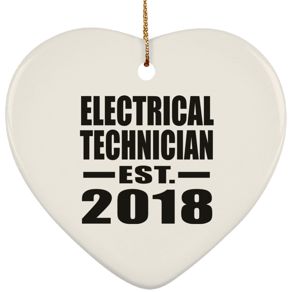 Electrical Technician Established EST. 2018 - Heart Ornament