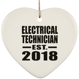Electrical Technician Established EST. 2018 - Heart Ornament