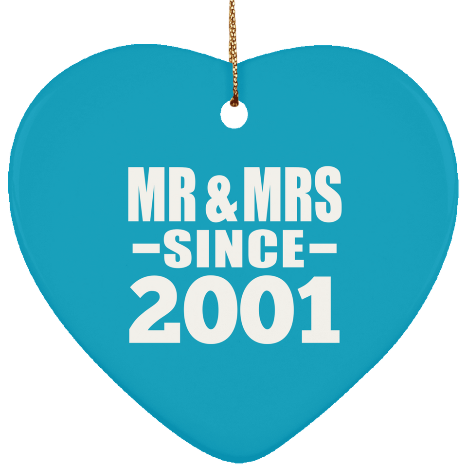 23rd Anniversary Mr & Mrs Since 2001 - Heart Ornament