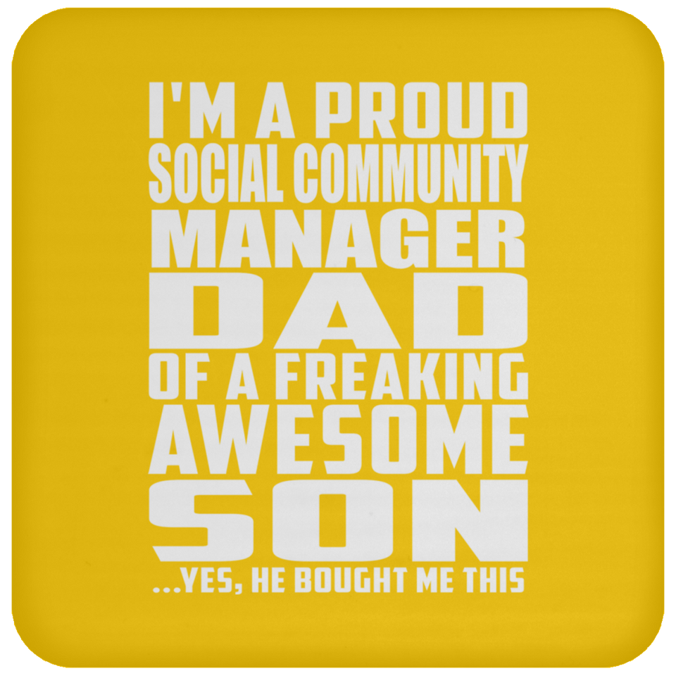 Proud Social Community Manager Dad Of Awesome Son - Drink Coaster