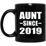 Aunt Since 2019 - 11oz Coffee Mug Black