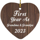 First Year As Grandma & Grandpa 2023 - Heart Ornament D