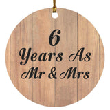 6 Years As Mr & Mrs - Circle Ornament C