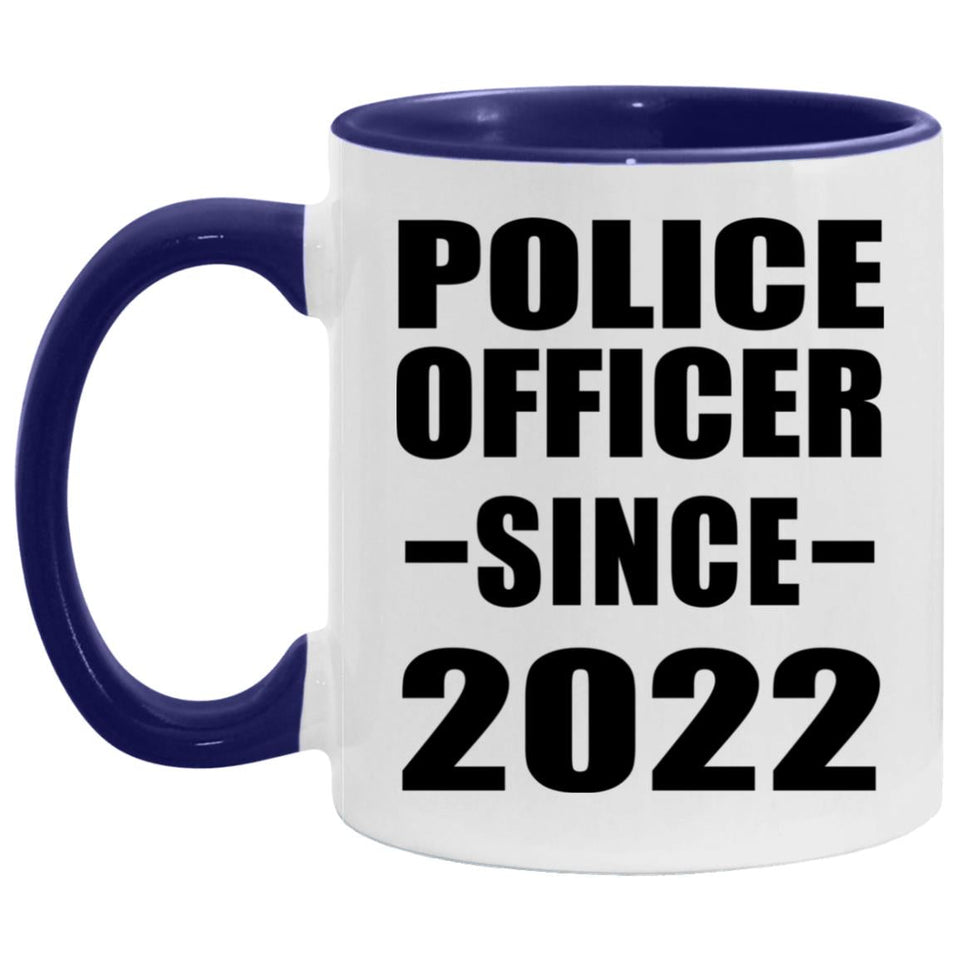 Police Officer Since 2022 - 11oz Accent Mug Purple