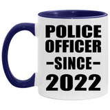 Police Officer Since 2022 - 11oz Accent Mug Purple